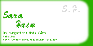 sara haim business card